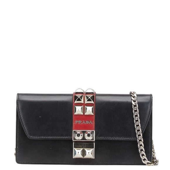 PRADA Black Leather Shoulder Bag - Picture 1 of 13